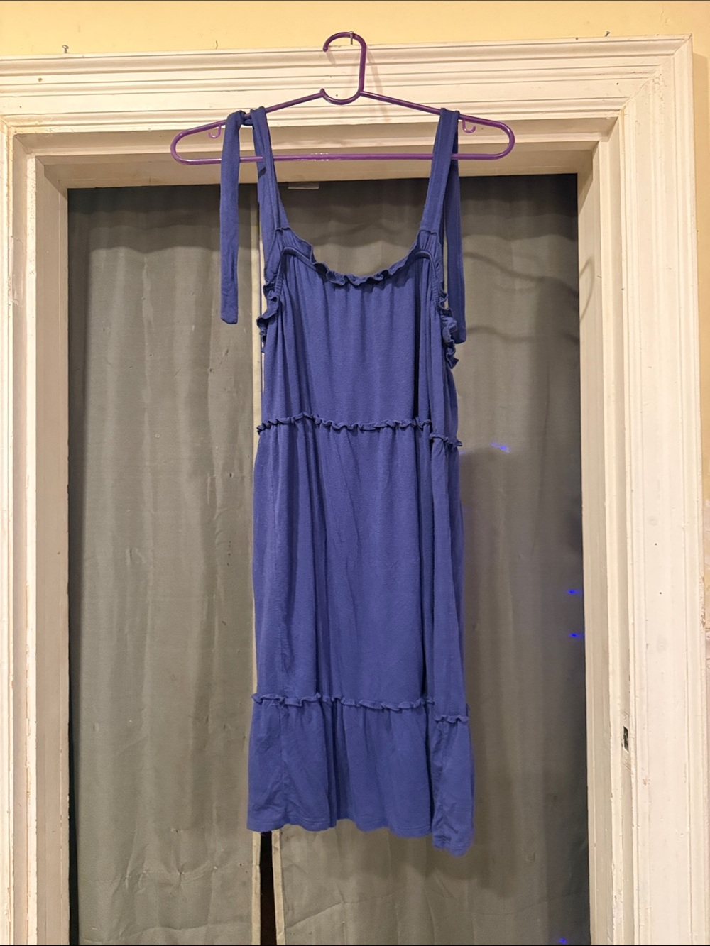miami Sleeveless Tie-Shoulder Tiered Mini Dress - Blue